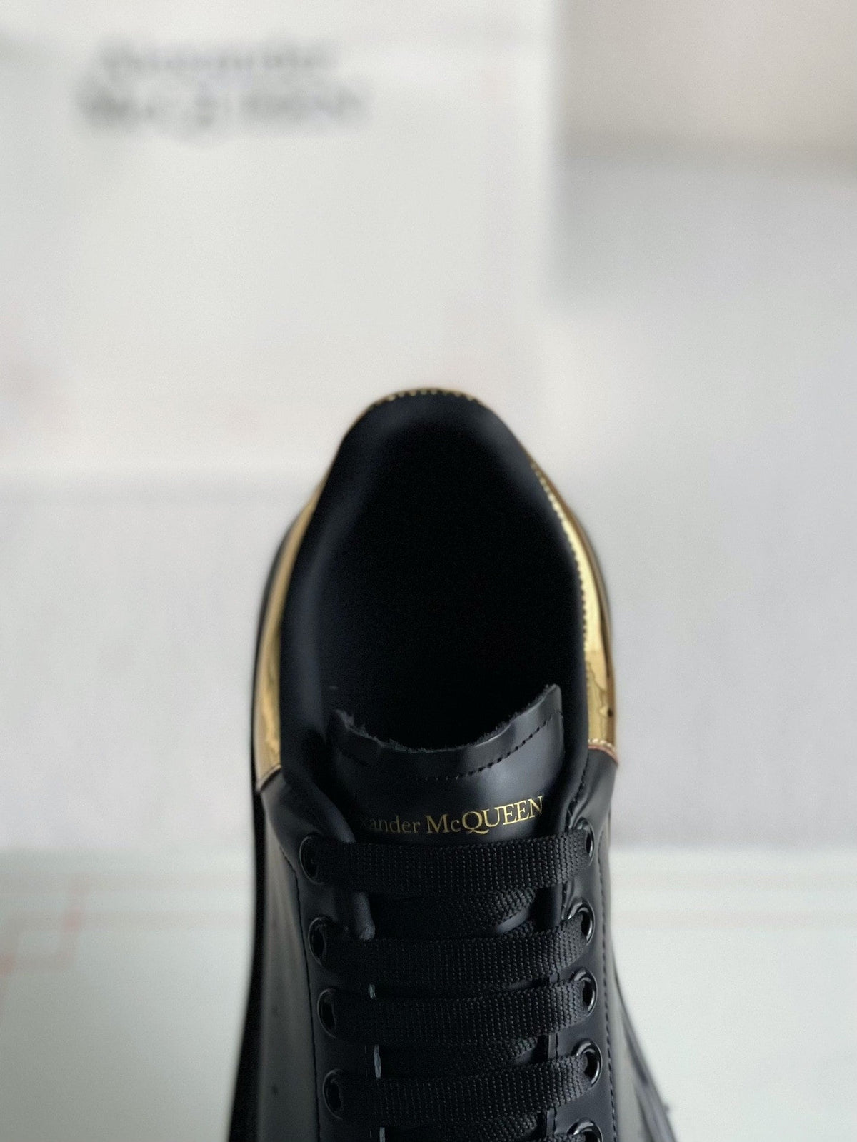 Alexander McQueen Oversized Black Gold Sneakers