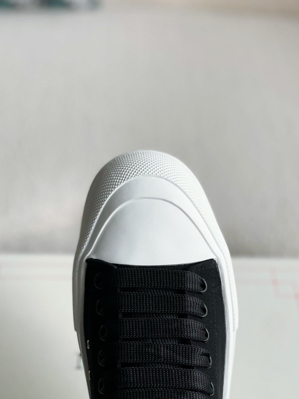 Alexander McQueen Black Canvas and Suede Plimsoll Lace Up Sneakers