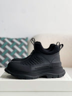Alexander McQueen Moto Tread Slick Black Zip-Up Hybrid Sneakers