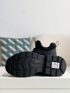 Alexander McQueen Moto Tread Slick Black Zip-Up Hybrid Sneakers
