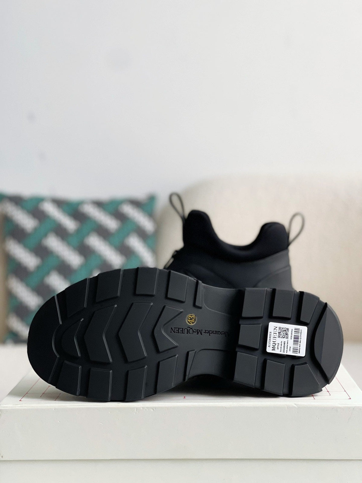 Alexander McQueen Moto Tread Slick Black Zip-Up Hybrid Sneakers
