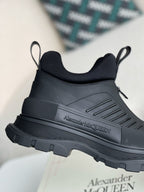 Alexander McQueen Moto Tread Slick Black Zip-Up Hybrid Sneakers