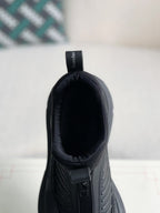 Alexander McQueen Moto Tread Slick Black Zip-Up Hybrid Sneakers