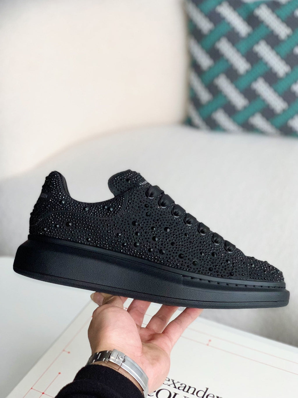 Alexander McQueen Oversized Sneakers in Crystal Black