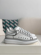 Alexander McQueen Oversized White Black Outline Sneakers