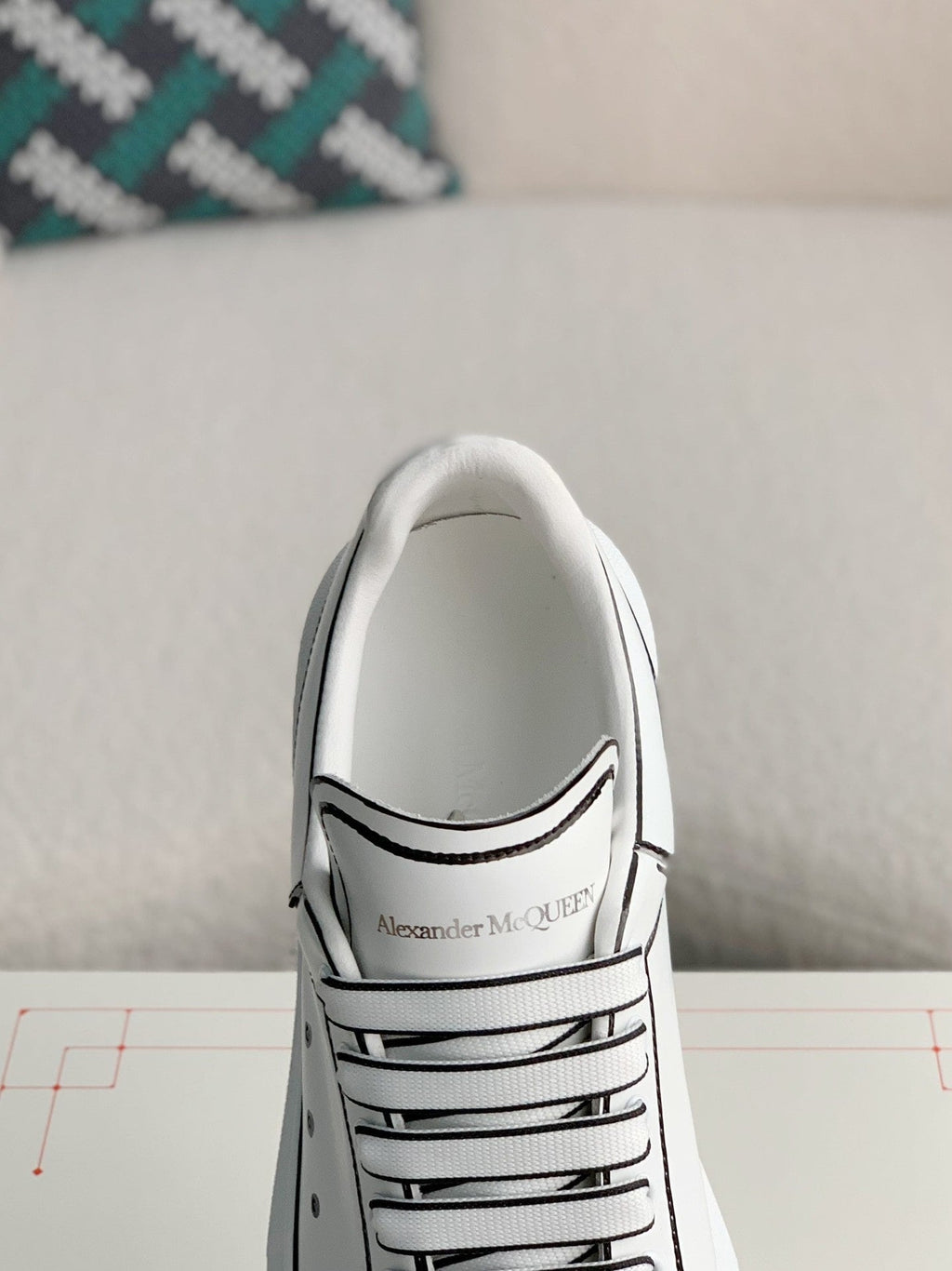Alexander McQueen Oversized White Black Outline Sneakers