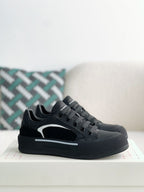 Alexander McQueen Skate Deck Plimsoll Sneakers - Black Leather Suede