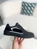 Alexander McQueen Skate Deck Plimsoll Sneakers - Black Leather Suede