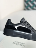 Alexander McQueen Skate Deck Plimsoll Sneakers - Black Leather Suede