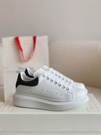 Alexander McQueen White Leather Oversized Sneakers with Black Suede Heel Tab
