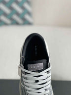 Amiri Skel Top Low – Silver Glitter & White Grained Leather