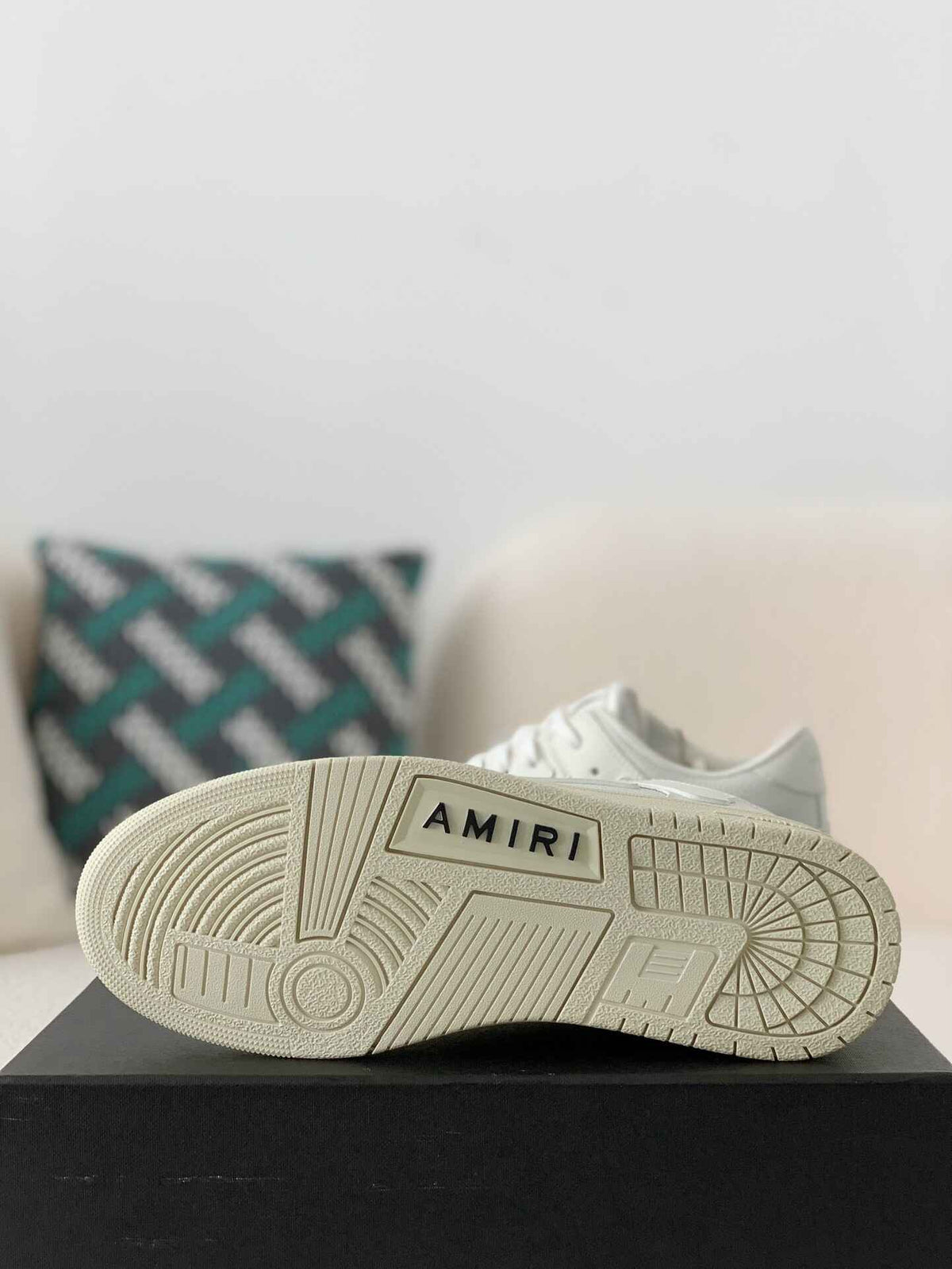 Amiri Skel Top Low – Triple White Grained Leather