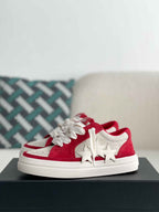 Amiri Star Court Low – Red & Bone Suede