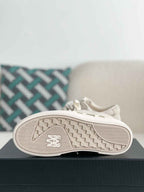 Amiri Star Court Low – Bone Suede & White Leather