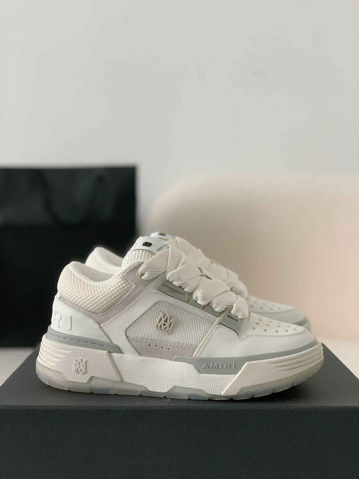 Amiri MA-1 Sneaker – Triple White & Grey