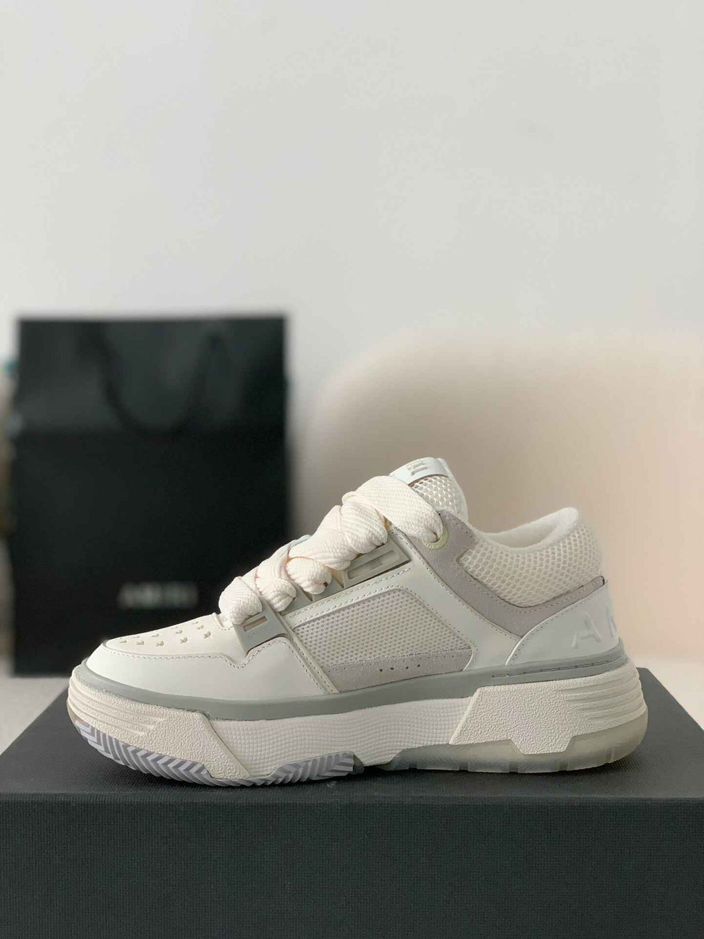Amiri MA-1 Sneaker – Triple White & Grey