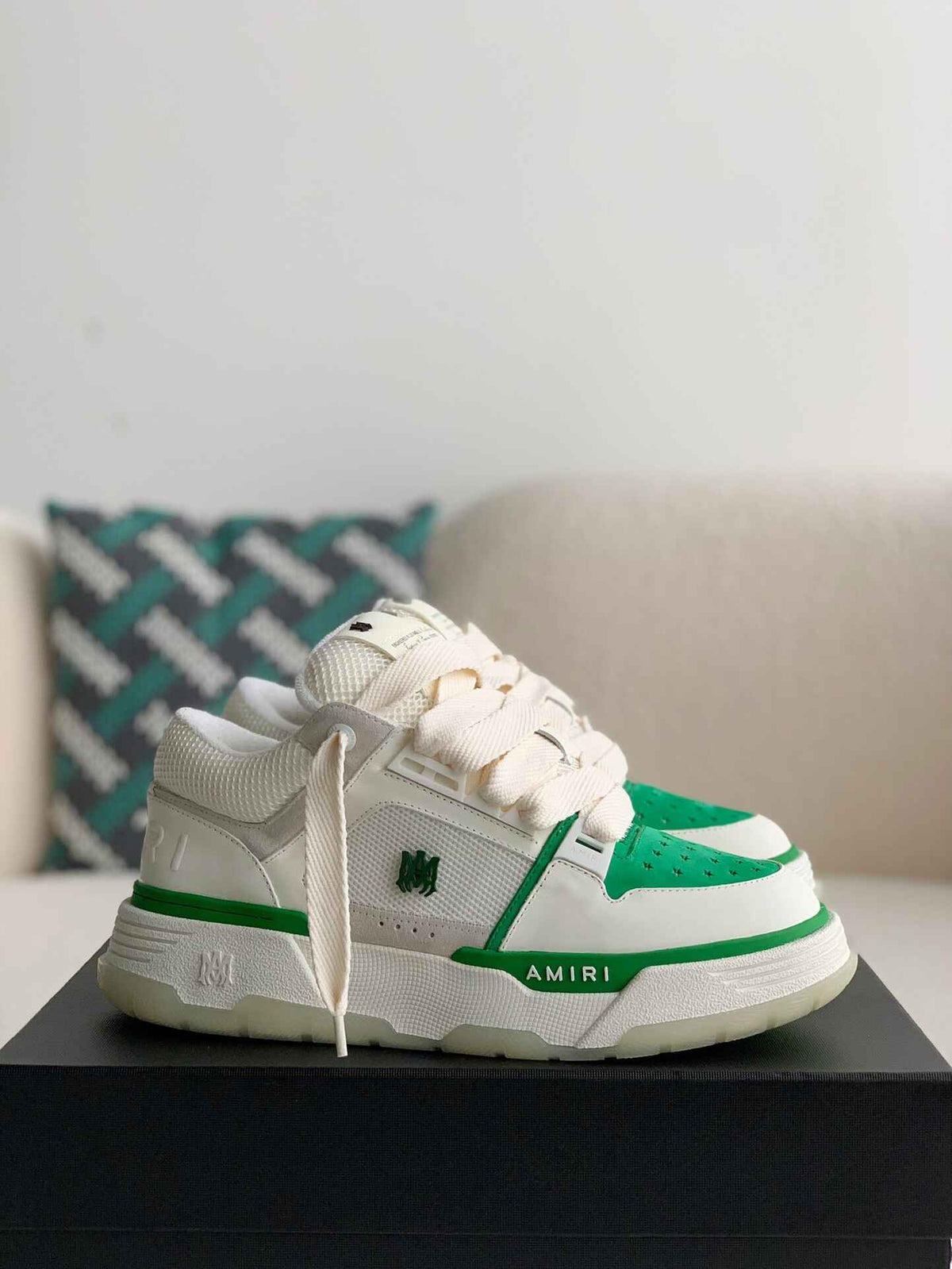 Amiri MA-1 Sneaker – White, Green & Bone