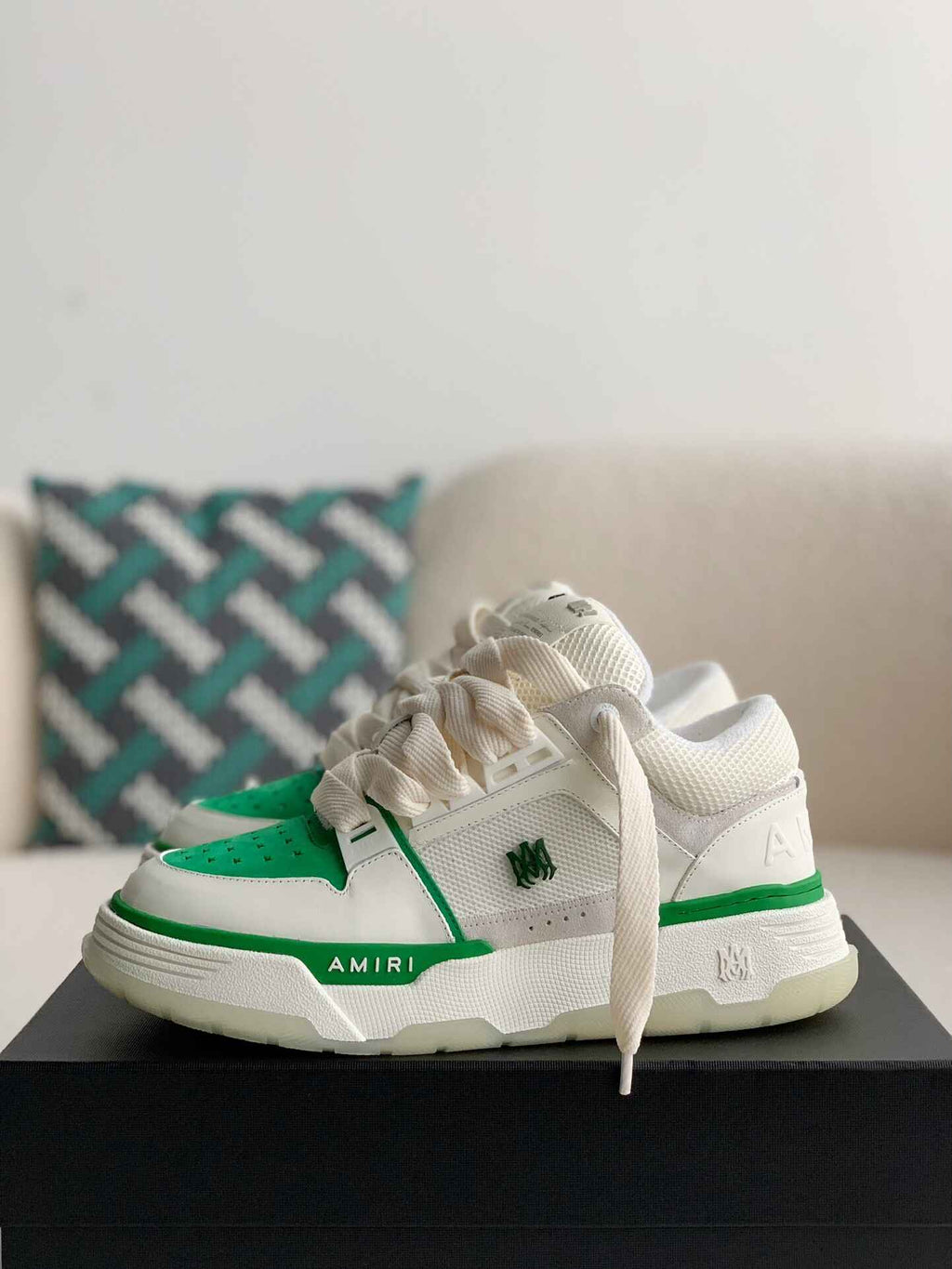 Amiri MA-1 Sneaker – White, Green & Bone