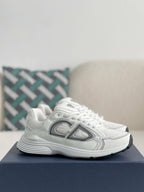 Dior B30 Low-Top Sneaker White Mesh and Technical Fabric with Grey CD Signature and White Rubber Sole