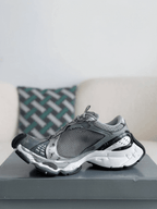 Balenciaga Men's Stapler Sneaker in Grey/ Silver/ Black/ White