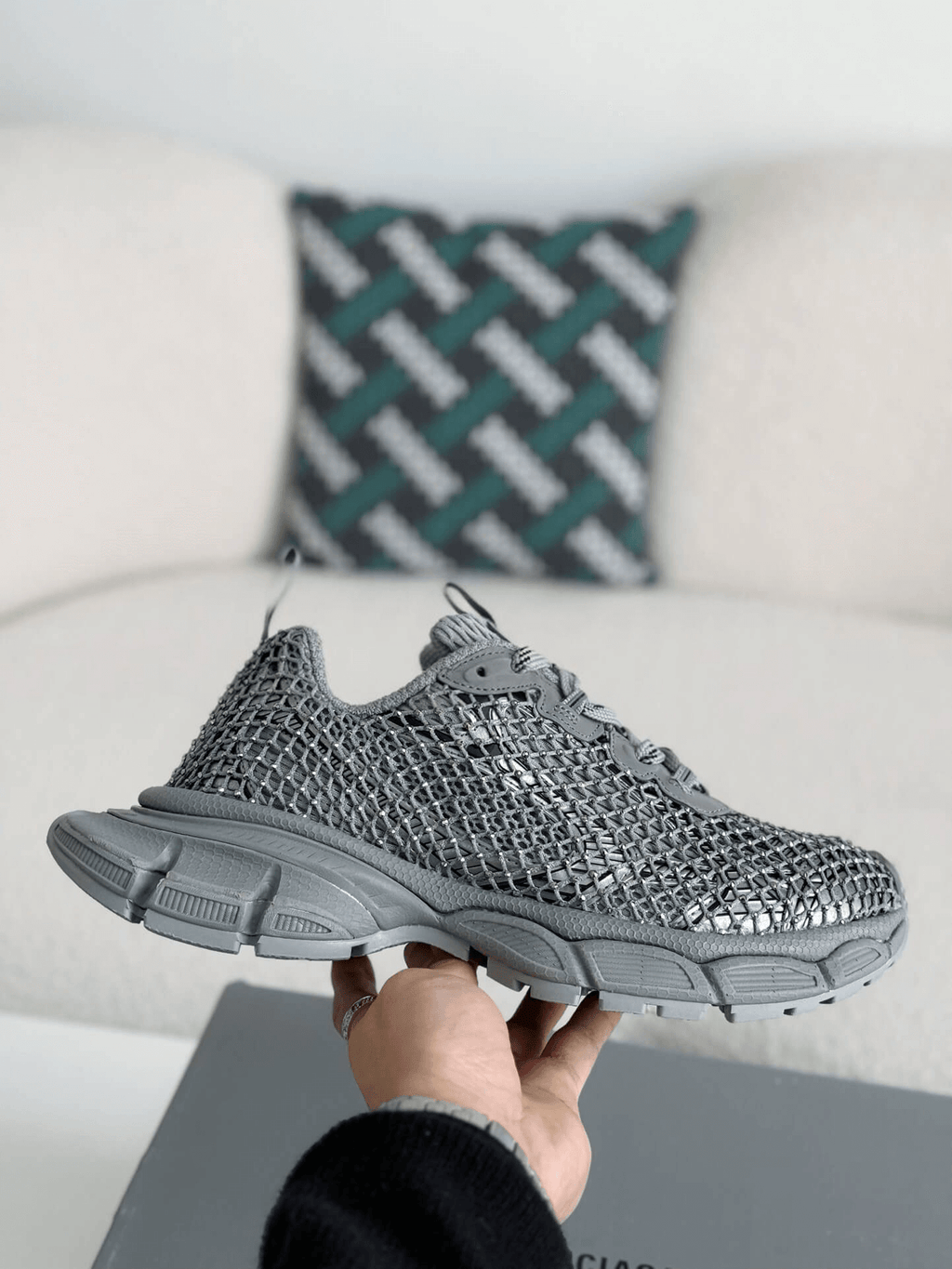 Balenciaga 3XL Sneaker Mesh Rhinestone – Grey