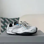 Balenciaga Radar Gradient Lines Sneaker – Silver, White & Blue