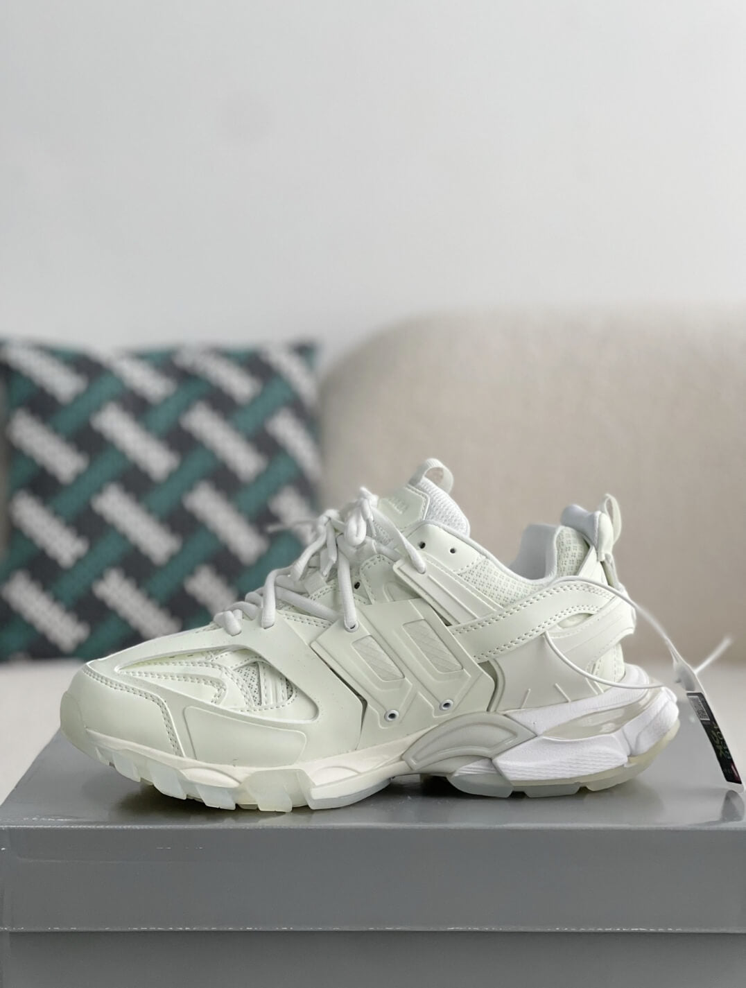 Balenciaga Track Sneaker – Triple White / Chalk
