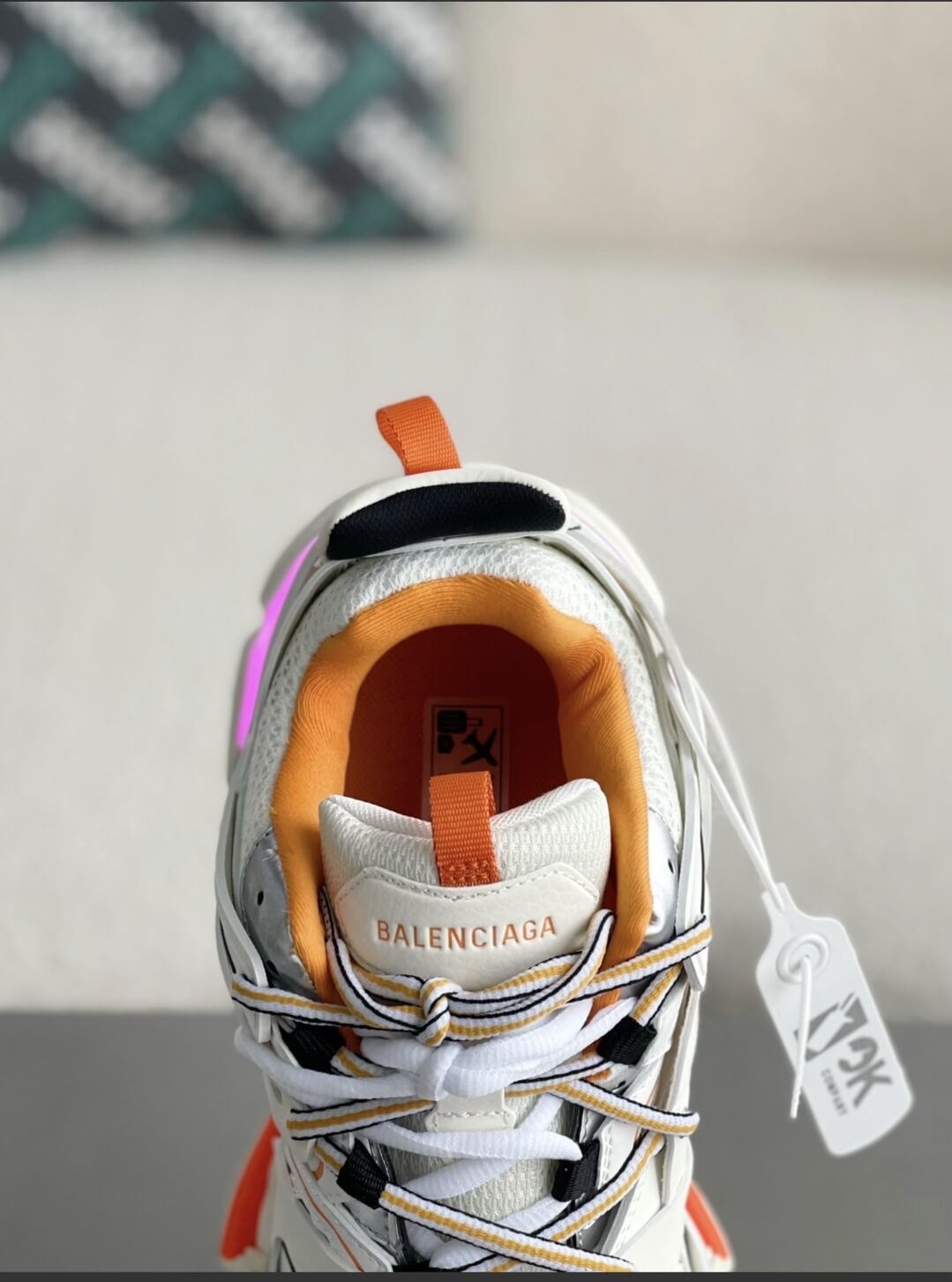 Balenciaga Track Sneaker – White, Orange & Neon Yellow