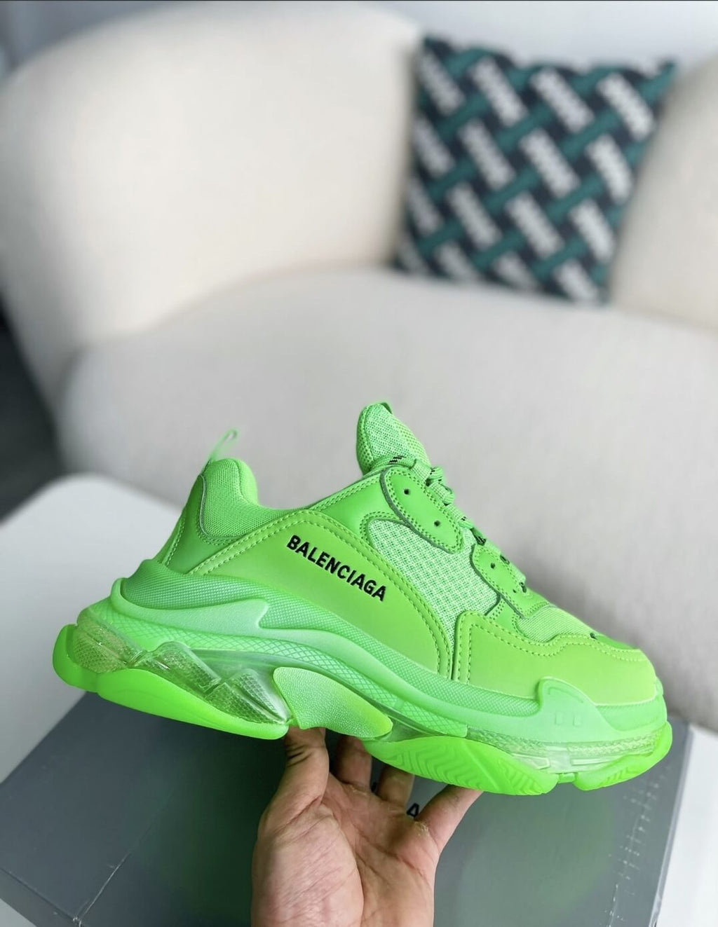 Balenciaga Triple S Sneaker Clear Sole – Neon Green