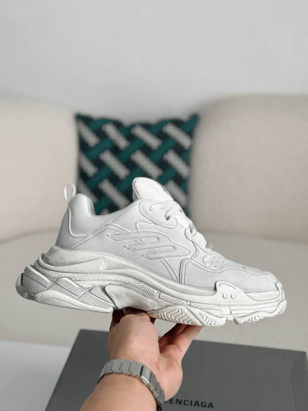 Balenciaga Triple S Sneaker – Triple White Leather & Mesh