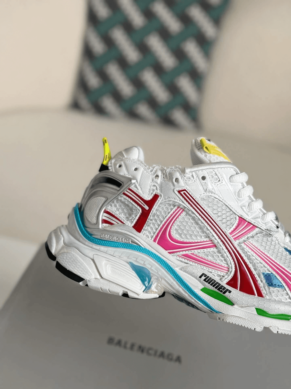 Balenciaga Runner Sneaker – Multi-Color White, Pink & Blue