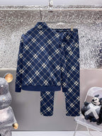 Burberry Check Technical Jersey Tracksuit Navy