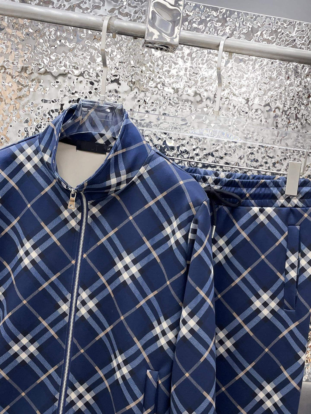 Burberry Check Technical Jersey Tracksuit Navy