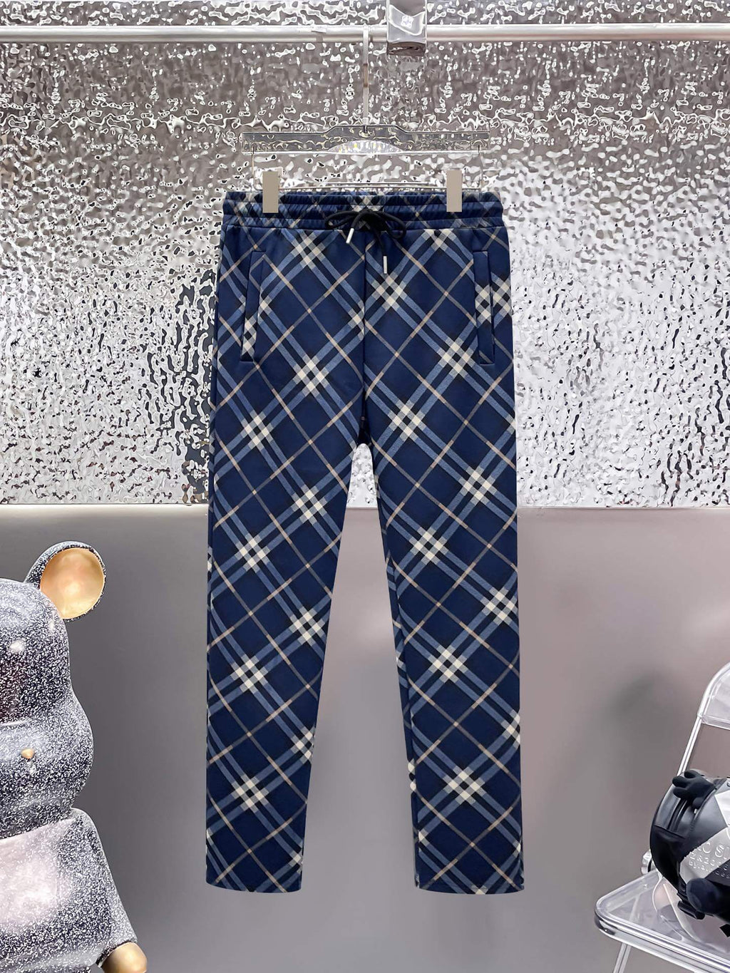 Burberry Check Technical Jersey Tracksuit Navy