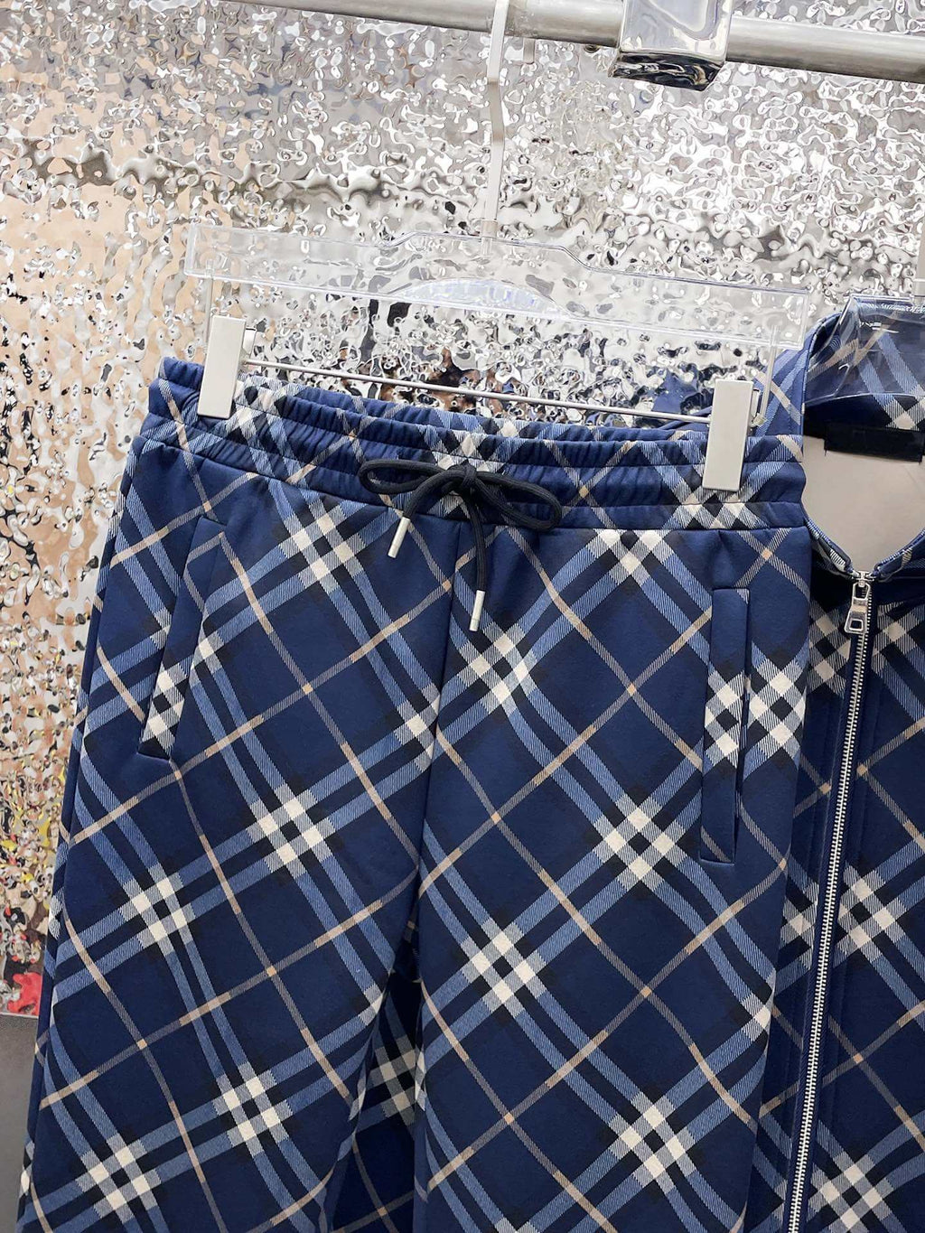 Burberry Check Technical Jersey Tracksuit Navy