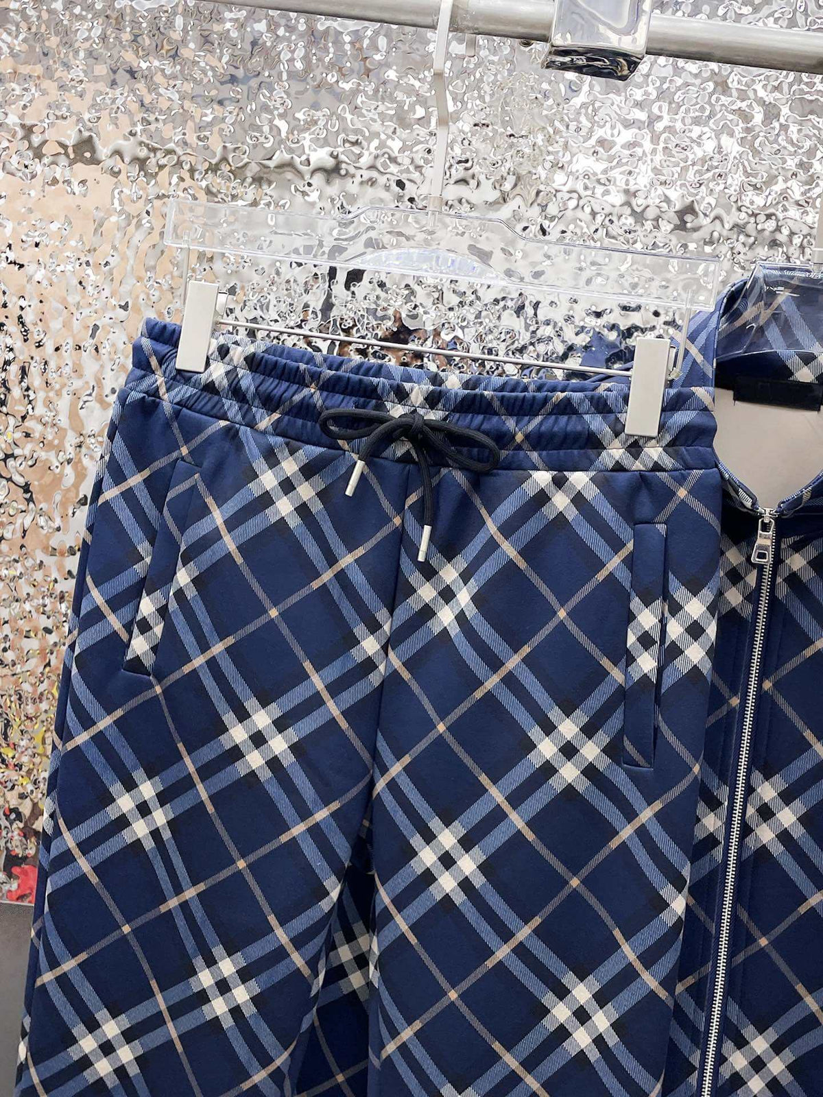 Burberry Check Technical Jersey Tracksuit Navy