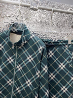 Burberry Diagonal Check Technical Jersey Tracksuit Dark Green