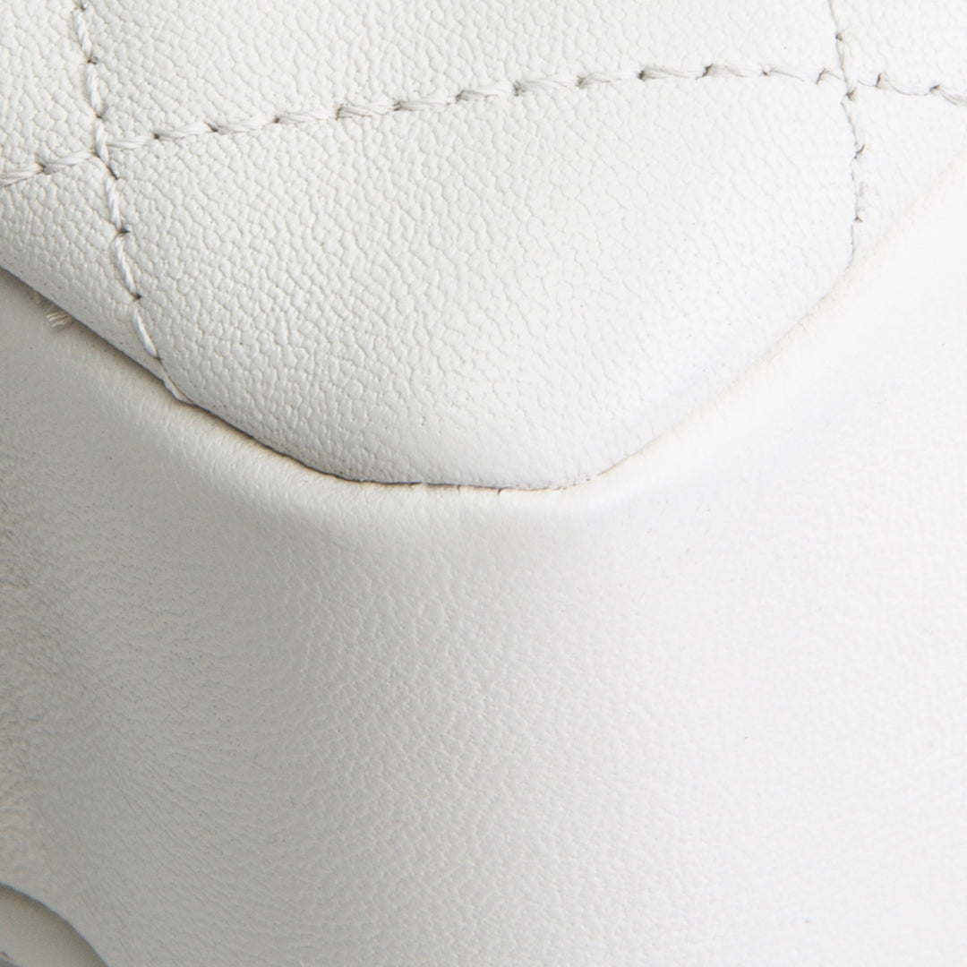 Designer-Inspired White Quilted Leather Chain-Handle Flap Bag (Coco Chain-Handle Style)