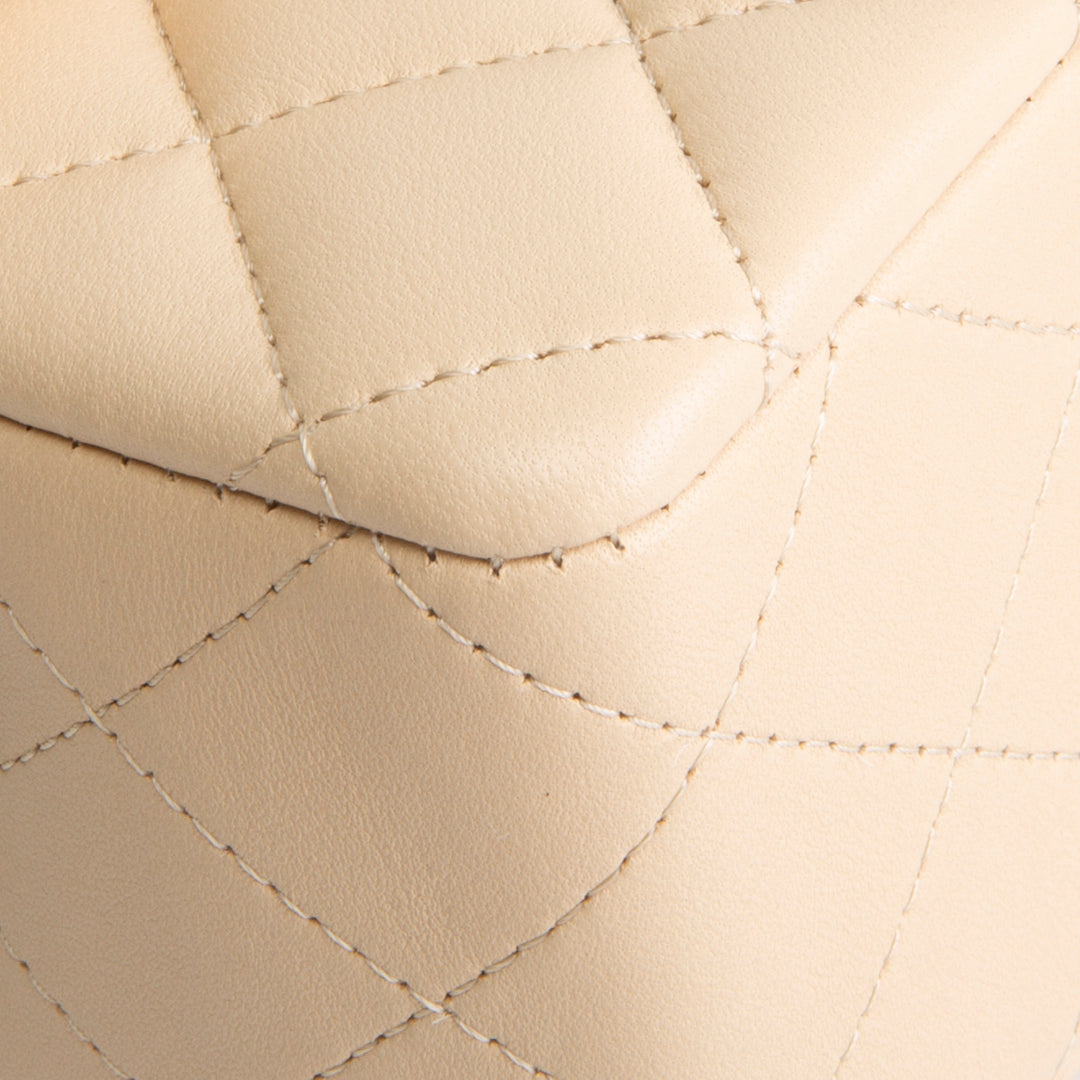 Designer-Inspired Quilted Leather Top-Handle Mini Flap Bag (Coco Handle Style)