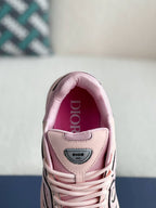 Dior B30 Low-Top Sneaker Pale Pink Leather and Mesh with Blue Rubber Sole