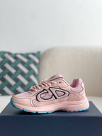 Dior B30 Low-Top Sneaker Pale Pink Leather and Mesh with Blue Rubber Sole