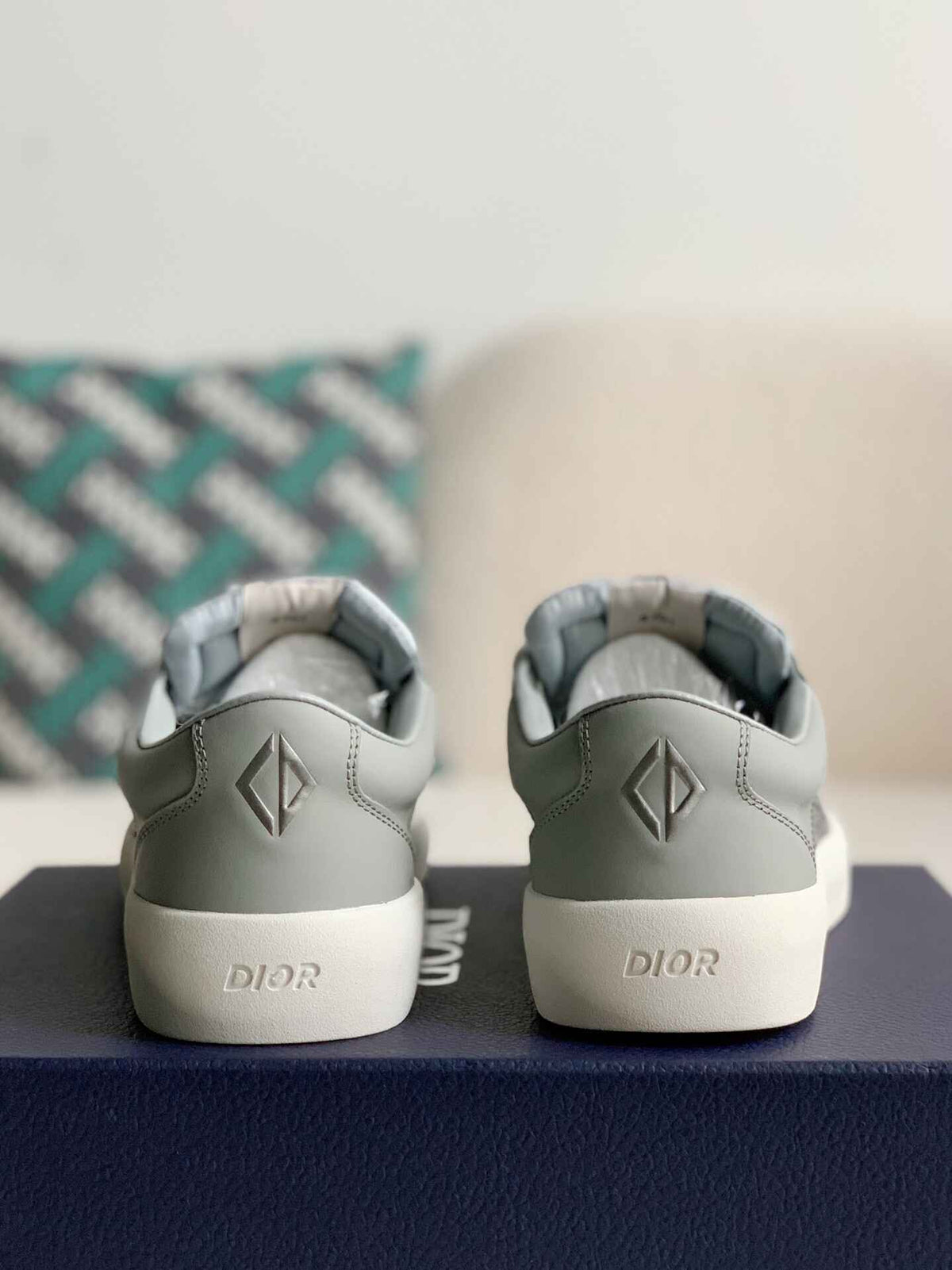 Dior B33 Low-Top Sneakers in Grey and Black Dior Oblique Canvas