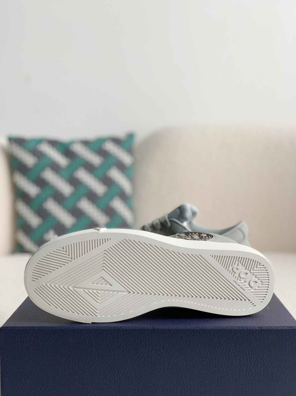Dior B33 Low-Top Sneakers in Grey and Black Dior Oblique Canvas