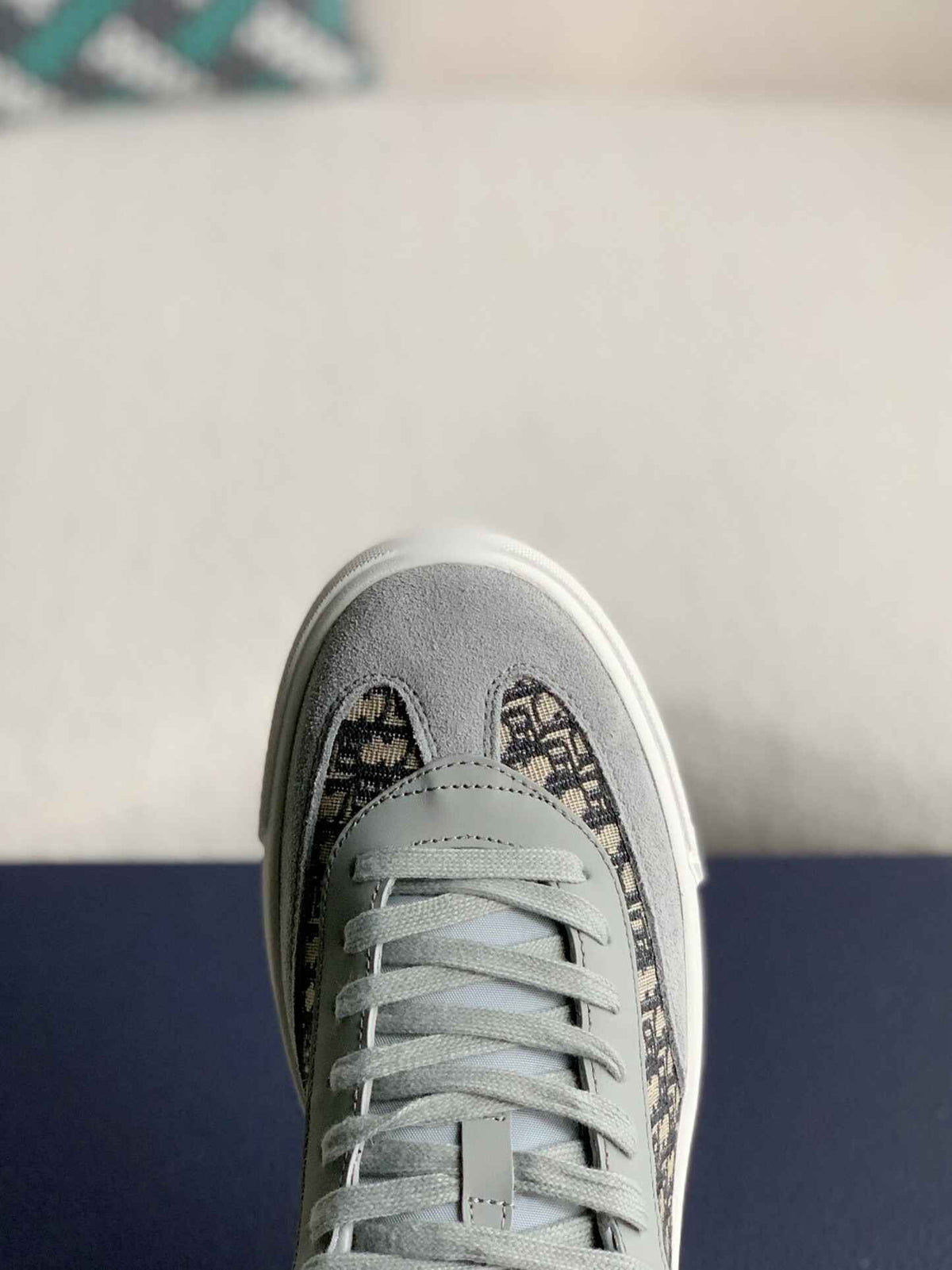 Dior B33 Low-Top Sneakers in Grey and Black Dior Oblique Canvas