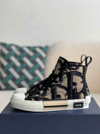 Dior B23 High-Top Sneaker in Black Oblique Jacquard