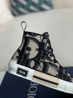 Dior B23 High-Top Sneaker in Black Oblique Jacquard