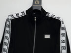 Dolce & Gabbana DG Logo Side Band Tracksuit Technical Jersey Black