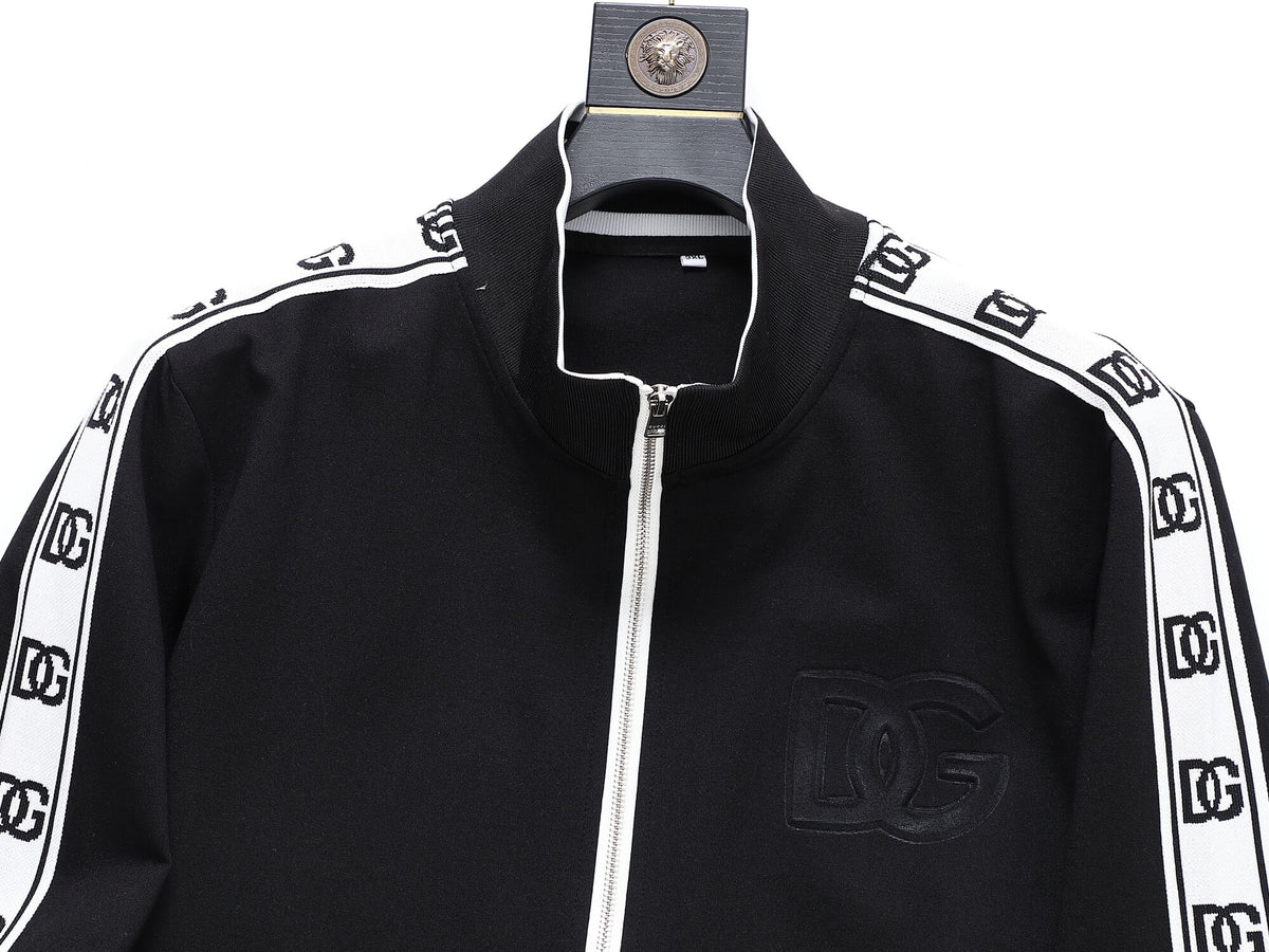 Dolce & Gabbana DG Logo Side Band Technical Jersey Tracksuit Black/White