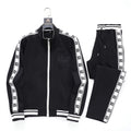 Dolce & Gabbana DG Logo Side Band Technical Jersey Tracksuit Black/White