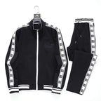 Dolce & Gabbana DG Logo Side Band Technical Jersey Tracksuit Black/White